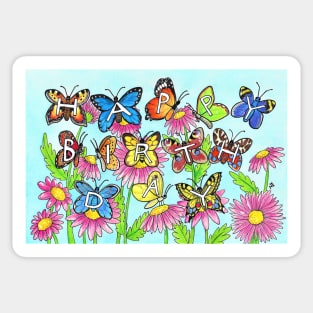 Butterfly Birthday Sticker